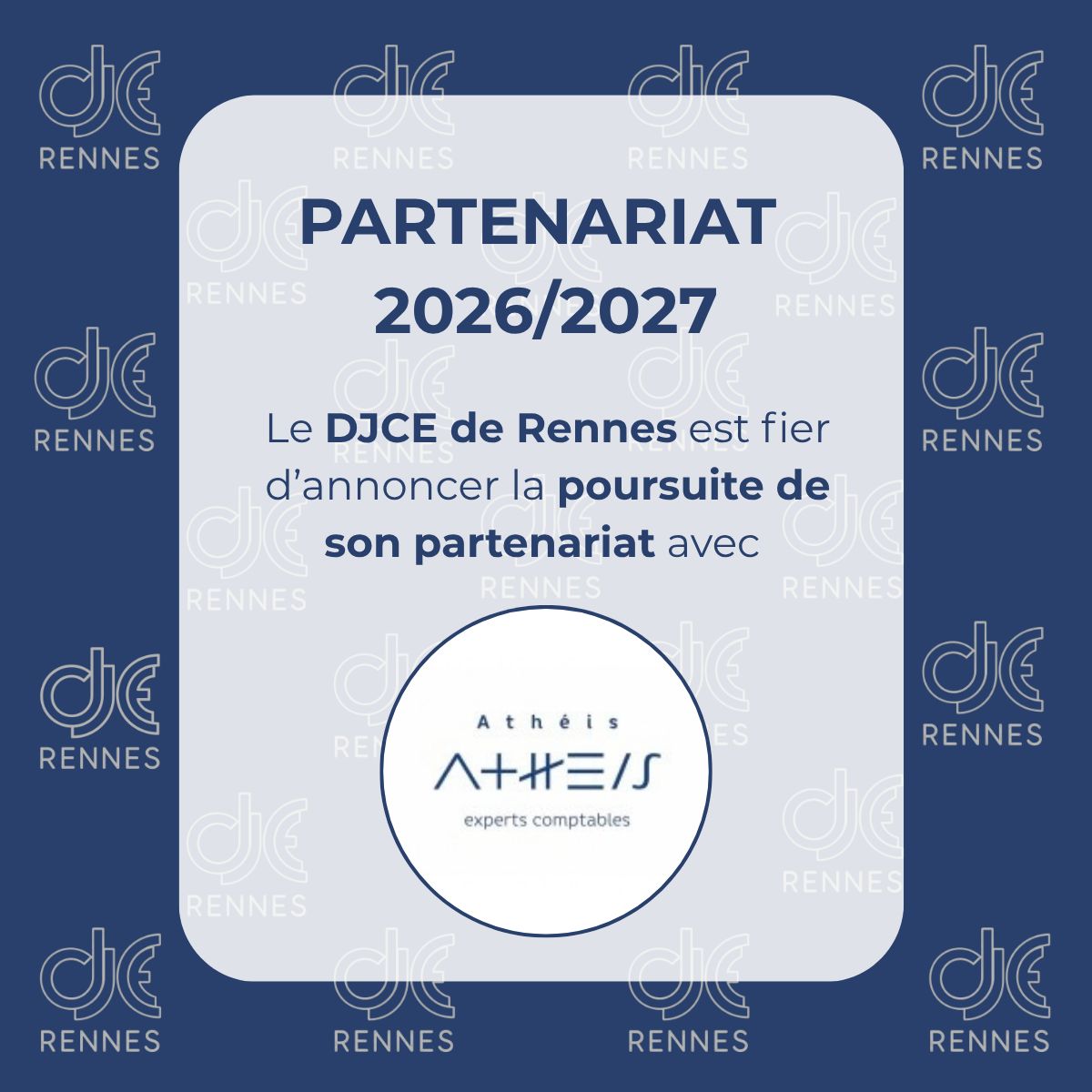 🤝🔄 Le Master II DJCE de Rennes est heureux de renouveler son partenariat avec le cabinet Athéis - Experts-comptables pour l’année universitaire 2026-2027.